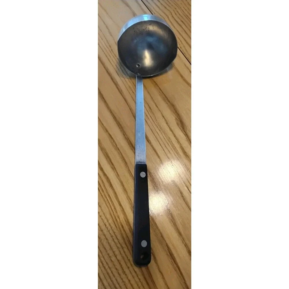 Vintage EKCO Soup Sauce 4 Oz. Ladle Stainless Vanadium Wood Handle 11.5